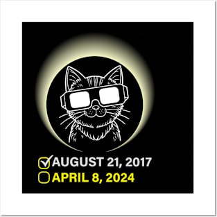 Solar Eclipse 2024 Shirt Total Eclipse April 8th 2024 Cat Posters and Art